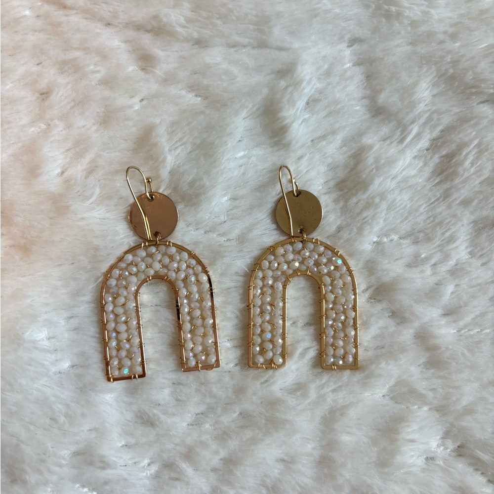 beaded arch earrings